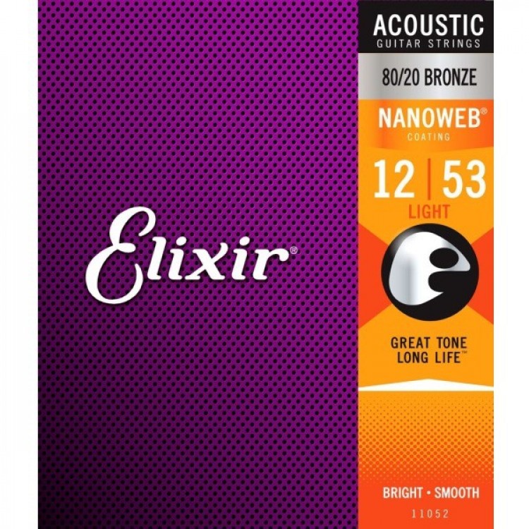 Elixir Nanoweb 黃銅 薄包覆 12-53 民謠吉他弦
